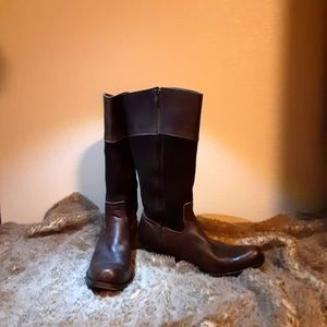 Woman's brown boots genuine leather cowboy style boots
